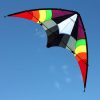 Ikon 1.6m dual control stunt kite against blue sky