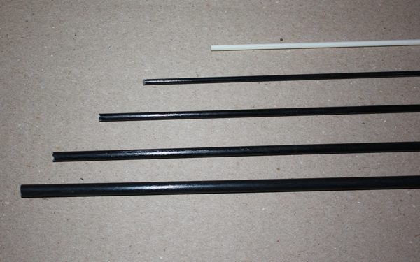 Fibreglass rods for kites. 2mm, 3mm, 4mm, 5mm and 6mm.