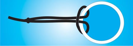 diagram of attaching a ring with a kite string