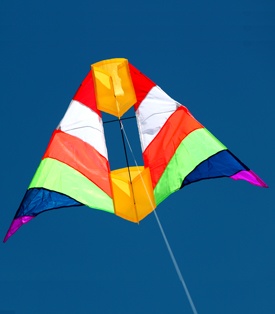 beautiful cell delta single line kite with box kite built in the middle