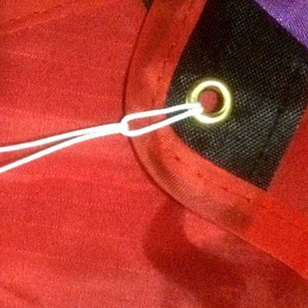 close up of fabric on Rainbow Delta single line kids kite