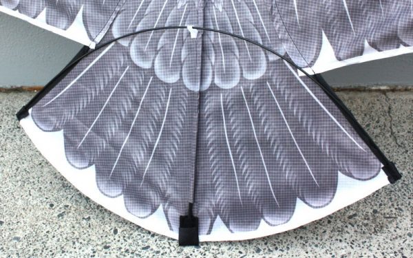 Tail feathers and fiberglass detail of Eagle kite single string kids kite