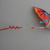 Single line kids kite the Fire dragon kite showing wing design and tail detailTail and wing detail