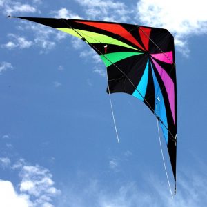 Fluid dual control stunt kite in flight from Leading Edge Kites in Australia