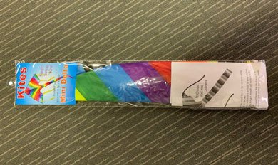 Mini Delta kite folded in polybag packaging