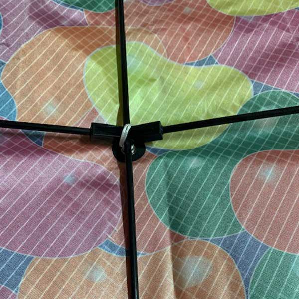 close up of rod assembly on Jellybeans kids kite