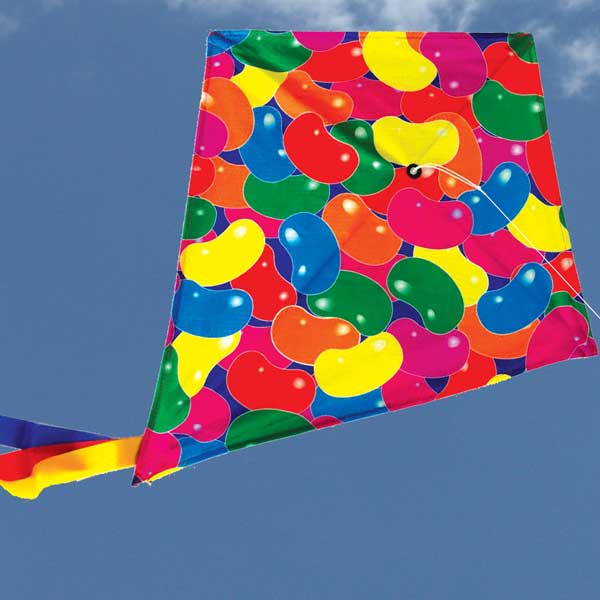 Jellybeans diamond kite in flight