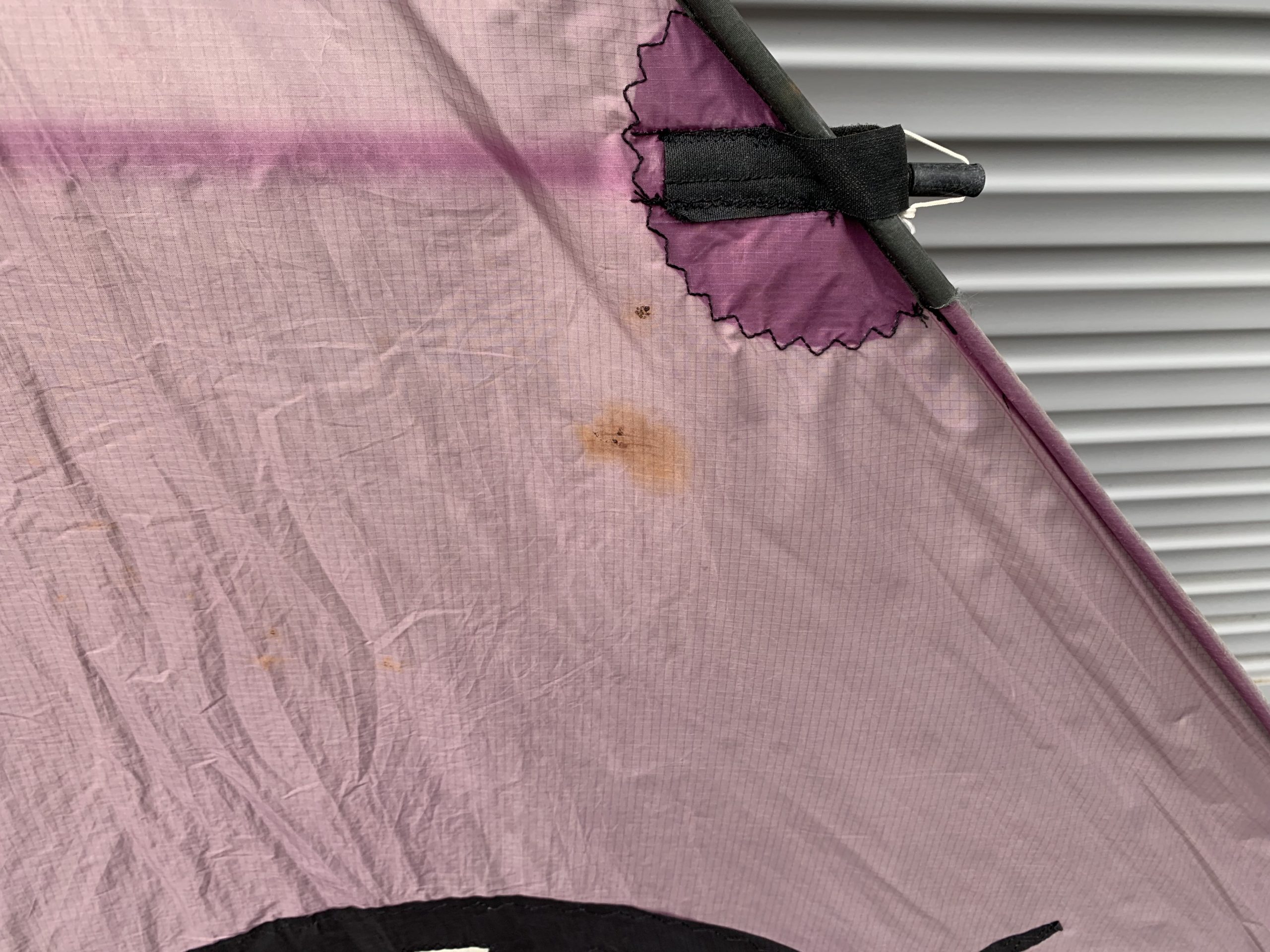 more rust on purple cloth