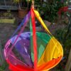 rainbow coloured spinsock baskets