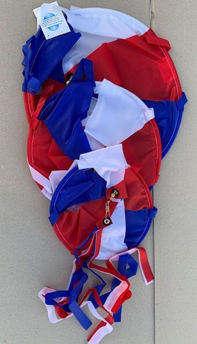 3 red white and blue spinning baskets in a set