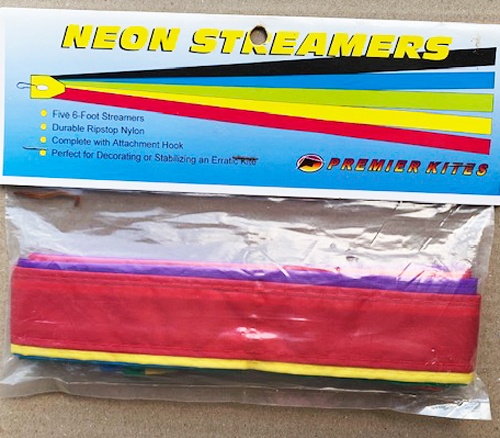 front view of neon tails in a packet