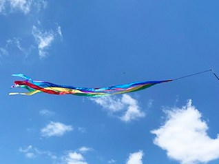 1.8 metre streamer tails flying in the sky