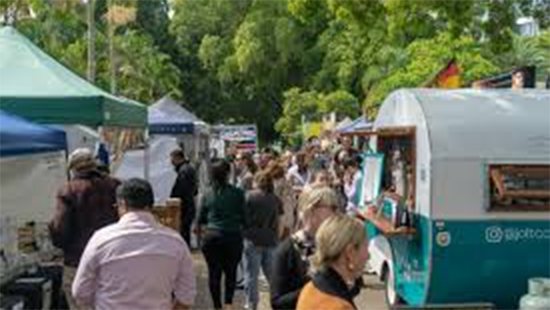 food and drinks stalls at a kite festival