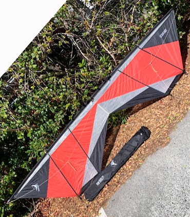 Nitro foil kite on the beach. A no frame foil stunt kite for teenagers and adults