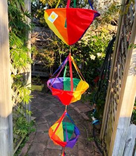 set of 3 rainbow coloured baskets