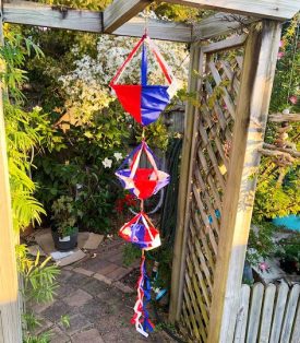 Set of 3 spinning baskets in Red white and blue