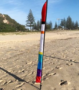 Festival design feather in the sand