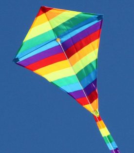 Rainbow Diamond kids single string kite