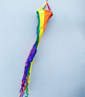 60" rainbow spinsock flying