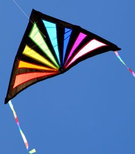Sunrise delta kite with rainbow stained glass look